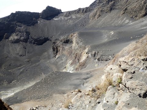 Inside a volcanic crater