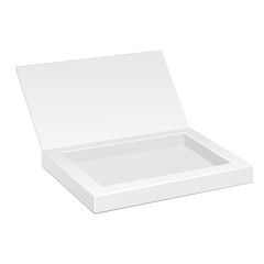 Opened White Cardboard Package Box