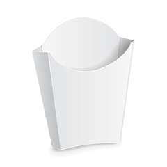 Mock Up French Fries White Paper Box