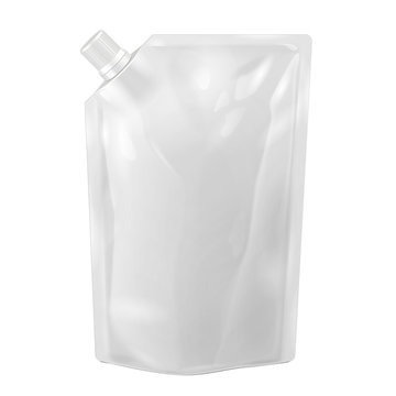 Blank Food or Drink Bag Packaging with Corner Spout Lid
