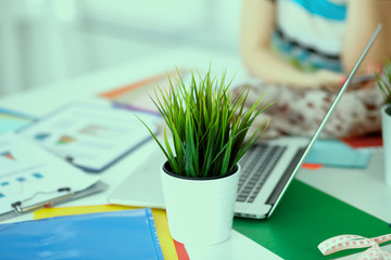 Young business people working at office on new project