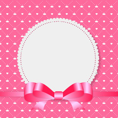 Vintage Frame with Bow  Background. Vector Illustration