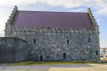 Fototapeta na wymiar Haakon's Hall in Bergenhus Fortress in Bergen, Norway
