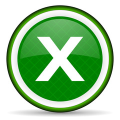 Obraz premium cancel green icon