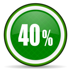 40 percent green icon sale sign