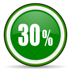 30 percent green icon sale sign
