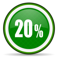 20 percent green icon sale sign