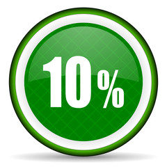 10 percent green icon sale sign