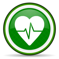 pulse green icon heart rate sign