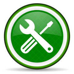 tools green icon service sign