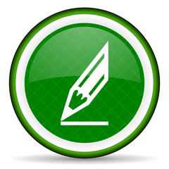 pencil green icon draw sign