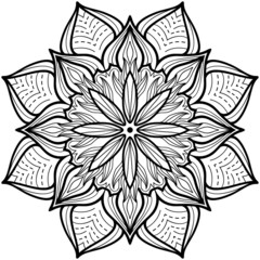 black and white illustration of flower