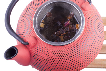 Cup of tea with teapot