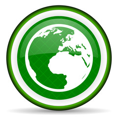 Obraz premium earth green icon world sign