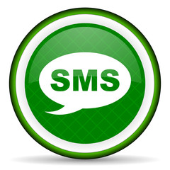 sms green icon message sign