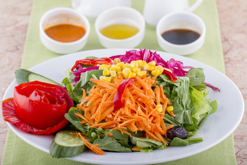 Healthy Grated Carrot and Rucola with Corn Salad