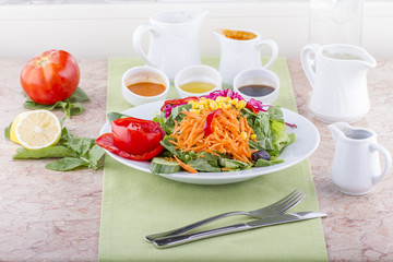 Healthy Grated Carrot and Rucola with Corn Salad