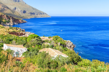 Fototapeta na wymiar View of a typical coastline of Sicily, Italy