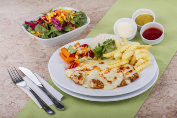 Bechamel Sauce and Cheese with Chicken