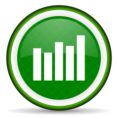 graph green icon bar graph sign