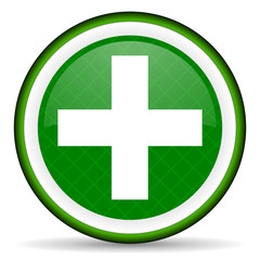 plus green icon cross sign
