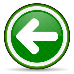 left arrow green icon arrow sign
