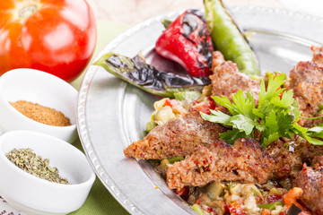 Turkish and Arabian Kebab Adana Urfa Abbaganus Sogurme