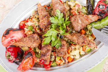 Turkish and Arabian Kebab Adana Urfa Abbaganus Sogurme