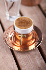 Turkish Coffee on Wooden Table