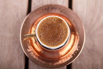 Turkish Coffee on Wooden Table