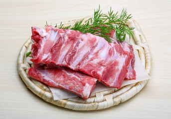 Raw pork ribs