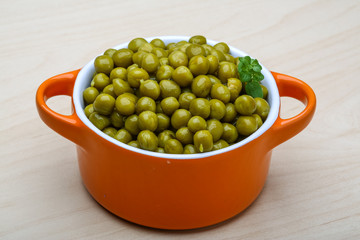 Green canned peas