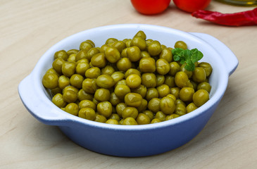 Green canned peas