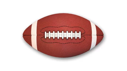 Photo sur Aluminium Sports de balle Football américain isolé sur fond blanc, vue de dessus