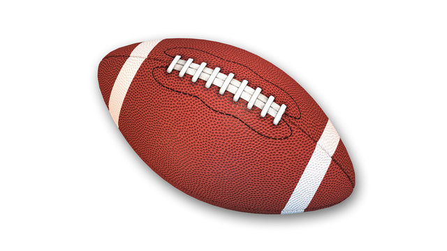 American Football, sports equipment isolated on white background