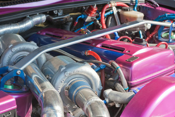 Sport car under the hood