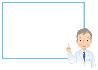 説明する男性医師　医療　コピースペース