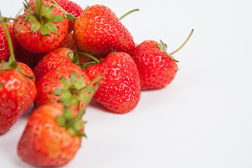 strawberry on white paper background