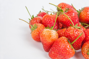 strawberry on white paper background