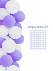 white and purple balloons isolated