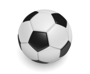 Soccer ball, or football, with standard black and white colors