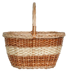 handmade wicker basket manually mastered of light brown rods