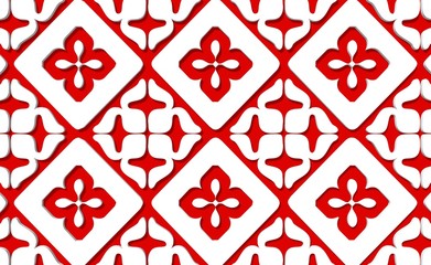 Obraz premium white pattern on red backdrop