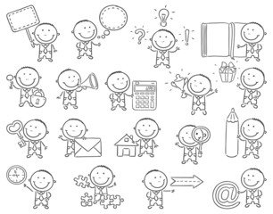 Cartoon Businessmen with Objects