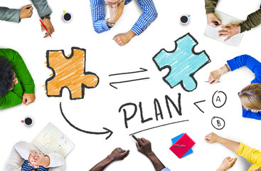Fototapeta na wymiar Plan Strategy Management Support Team Teamwork Connection Concep