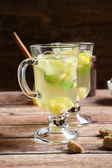 Two tasty ginger tea with honey
