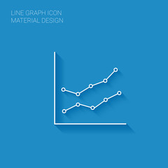 Line graph chart infographic element in modern flat design with
