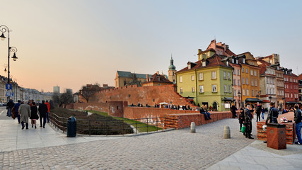 Fototapeta premium Stare miasto o zachodzie słońca. Warszawa