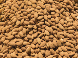 Closeup of nuts at a market stall