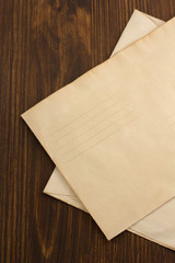 old envelope on wood